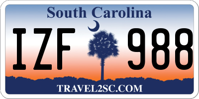 SC license plate IZF988