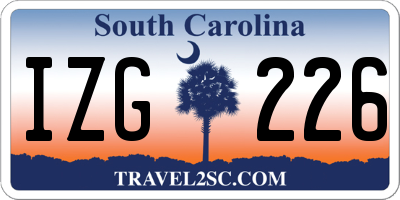 SC license plate IZG226