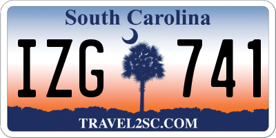 SC license plate IZG741