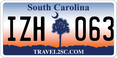 SC license plate IZH063