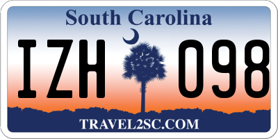 SC license plate IZH098