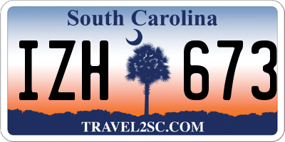 SC license plate IZH673