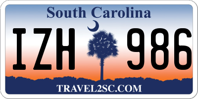 SC license plate IZH986