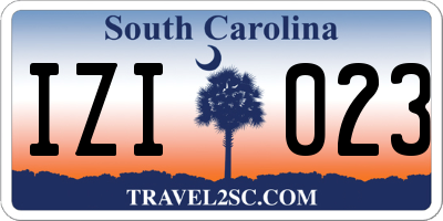 SC license plate IZI023