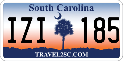SC license plate IZI185