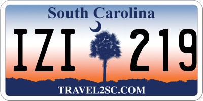 SC license plate IZI219