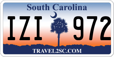 SC license plate IZI972