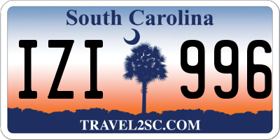 SC license plate IZI996