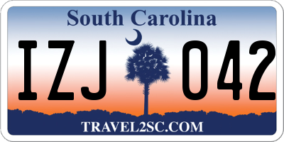 SC license plate IZJ042