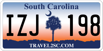 SC license plate IZJ198