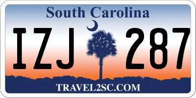SC license plate IZJ287