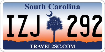 SC license plate IZJ292