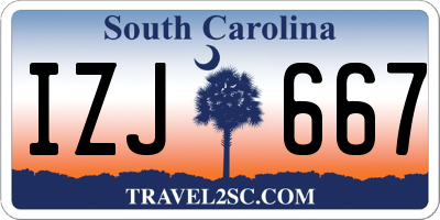 SC license plate IZJ667