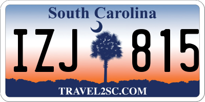 SC license plate IZJ815