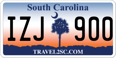 SC license plate IZJ900