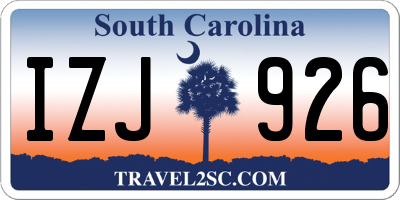 SC license plate IZJ926