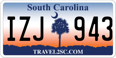 SC license plate IZJ943