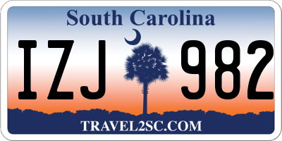 SC license plate IZJ982