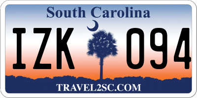 SC license plate IZK094