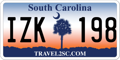 SC license plate IZK198