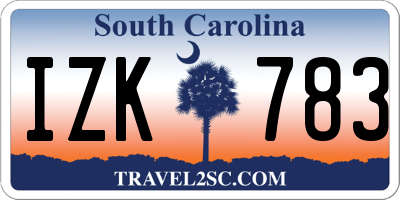 SC license plate IZK783