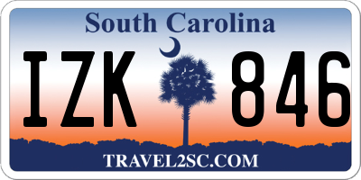 SC license plate IZK846