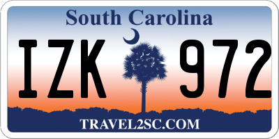SC license plate IZK972