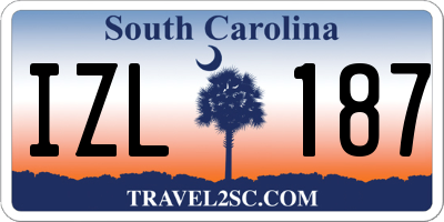 SC license plate IZL187