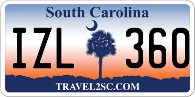 SC license plate IZL360