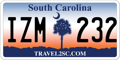 SC license plate IZM232