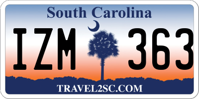 SC license plate IZM363