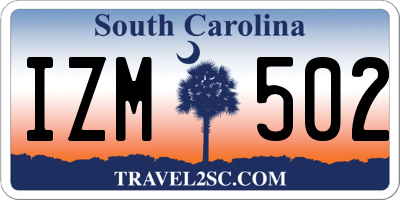 SC license plate IZM502