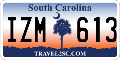 SC license plate IZM613