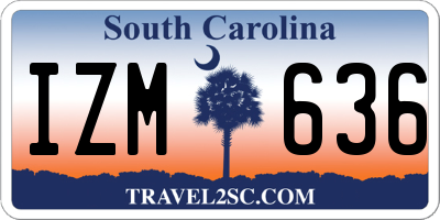 SC license plate IZM636