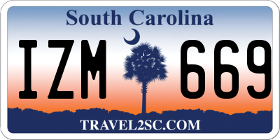 SC license plate IZM669