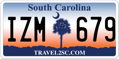 SC license plate IZM679