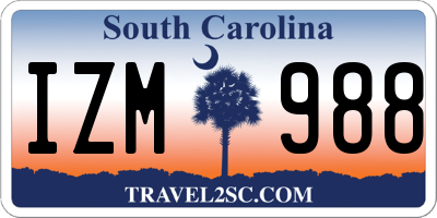 SC license plate IZM988