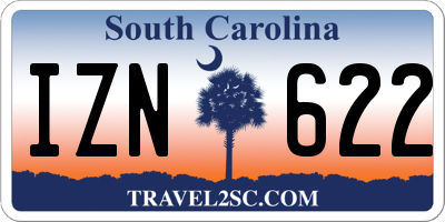 SC license plate IZN622