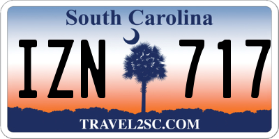 SC license plate IZN717