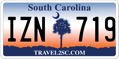 SC license plate IZN719