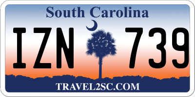 SC license plate IZN739