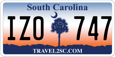 SC license plate IZO747