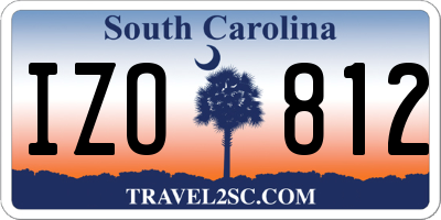 SC license plate IZO812