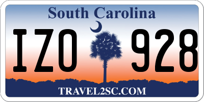 SC license plate IZO928