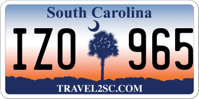 SC license plate IZO965
