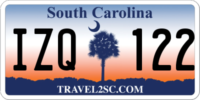 SC license plate IZQ122