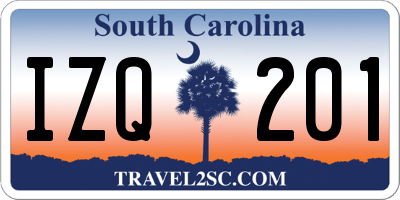 SC license plate IZQ201