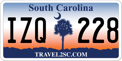 SC license plate IZQ228