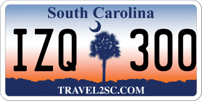 SC license plate IZQ300