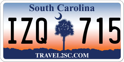 SC license plate IZQ715